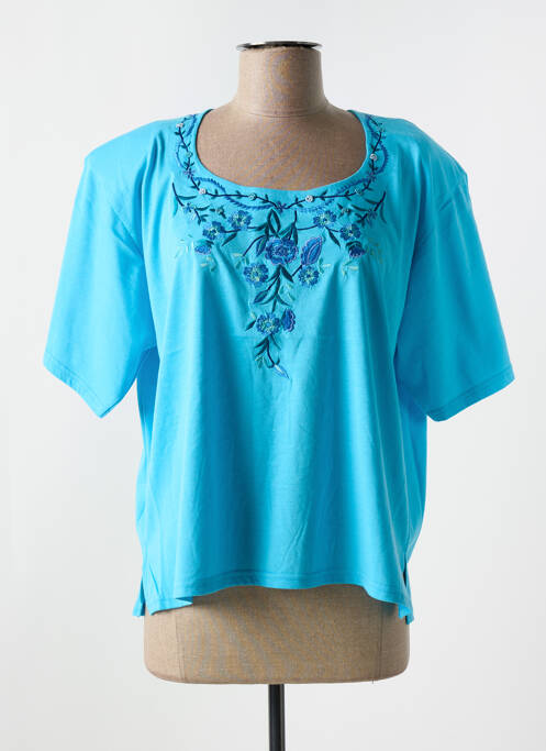 T-shirt manches mi-longues manches courtes bleu ALOHA femme