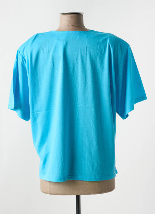 T-shirt manches mi-longues manches courtes bleu ALOHA femme