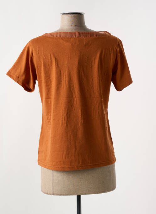 T-shirt coupe cintrée manches courtes orange ALOHA femme