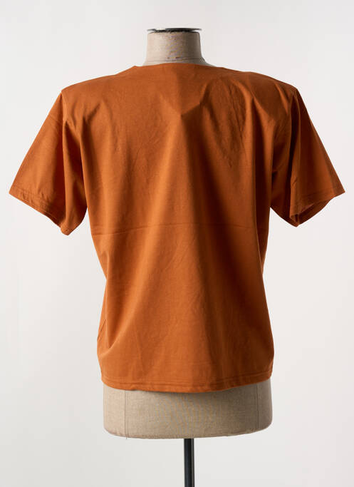 T-shirt col v manches courtes orange ALOHA femme