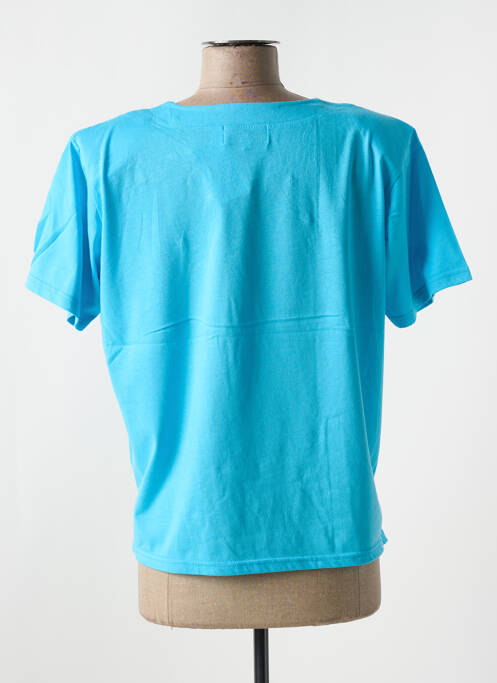T-shirt stretch manches courtes bleu ALOHA femme