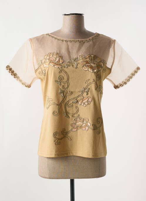 T-shirt stretch manches courtes marron ALOHA femme
