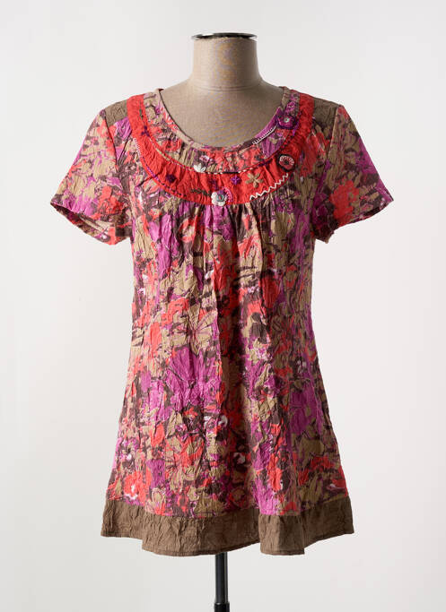 Tunique manches courtes rouge JAC JAC pour femme