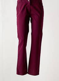 Pantalon droit fermeture zippée sous rabat boutonné violet JAC JAC femme