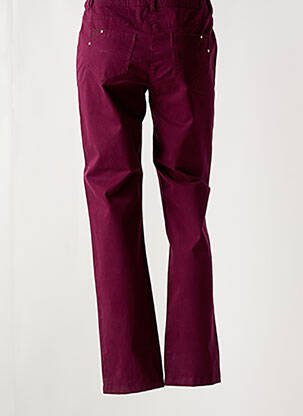 Pantalon droit fermeture zippée sous rabat boutonné violet JAC JAC femme
