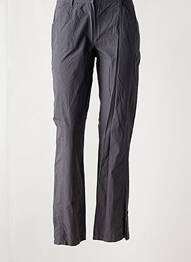 Pantalon droit fermeture zippée sous rabat boutonné gris JAC JAC femme