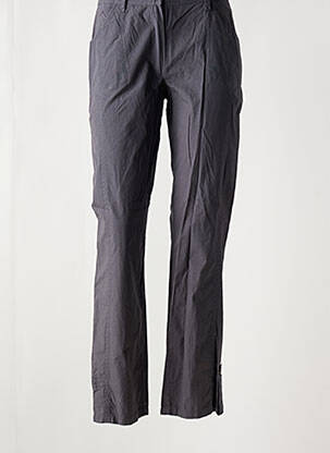 Pantalon droit fermeture zippée sous rabat boutonné gris JAC JAC femme