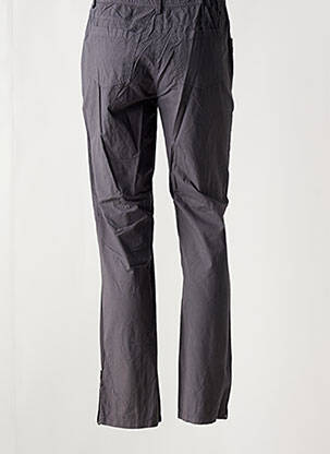 Pantalon droit fermeture zippée sous rabat boutonné gris JAC JAC femme
