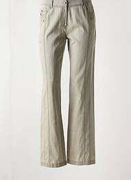 Pantalon droit fermeture zippée sous rabat boutonné gris AGATHE & LOUISE femme