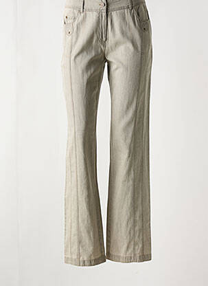 Pantalon droit fermeture zippée sous rabat boutonné gris AGATHE & LOUISE femme