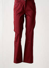 Pantalon droit fermeture zippée sous rabat boutonné rouge JAC JAC femme