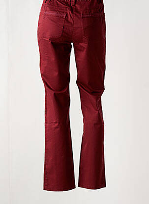 Pantalon droit fermeture zippée sous rabat boutonné rouge JAC JAC femme