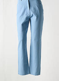Pantalon droit fermeture zippée sous rabat boutonné bleu JAC JAC femme