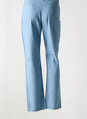 Pantalon droit fermeture zippée sous rabat boutonné bleu JAC JAC femme