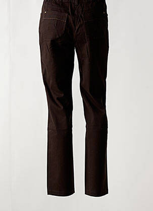 Pantalon droit fermeture zippée sous rabat boutonné marron JAC JAC femme