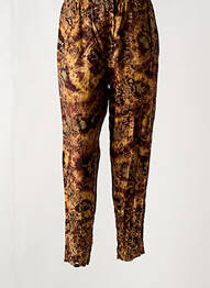 Pantalon droit taille élastique marron GARUDA GARUZO femme