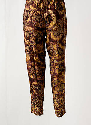 Pantalon droit taille élastique marron GARUDA GARUZO femme