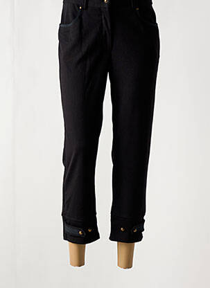 Pantalon 7/8 fermeture zippée sous rabat boutonné noir JAC JAC femme