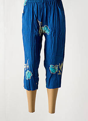 Pantacourt coupe droite bleu GARUDA GARUZO femme