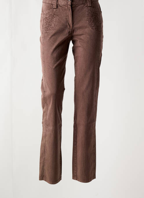 Pantalon slim marron JAC JAC pour femme