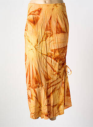 Jupe longue imprimé fantaisie orange GARUDA GARUZO femme