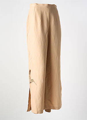 Pantalon large fermeture zip latéral beige GARUDA GARUZO femme