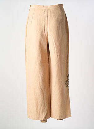 Pantalon large fermeture zip latéral beige GARUDA GARUZO femme