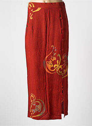 Jupe longue imprimé fantaisie orange GARUDA GARUZO femme