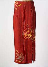 Jupe longue imprimé fantaisie orange GARUDA GARUZO femme