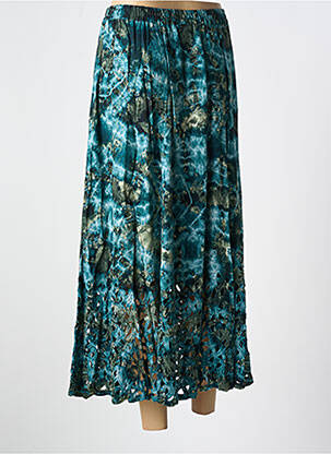 Jupe longue imprimé fantaisie bleu GARUDA GARUZO femme