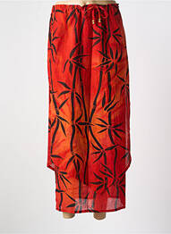 Jupe longue imprimé fantaisie rouge GARUDA GARUZO femme
