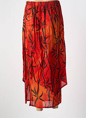 Jupe longue imprimé fantaisie rouge GARUDA GARUZO femme