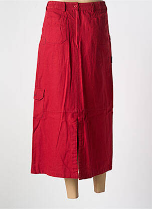 Jupe longue fermeture zippée au dos rouge LES MARINS DE JAC JAC femme