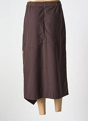 Jupe longue imprimé fantaisie marron JAC JAC femme