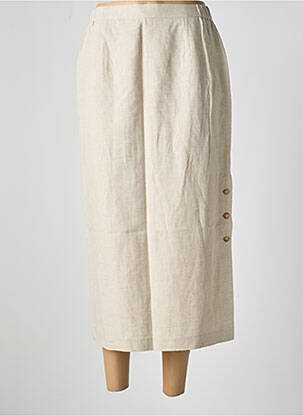 Jupe longue fermeture zippée au dos beige PANDOLFI femme