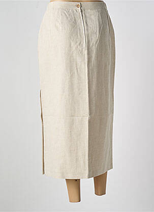 Jupe longue fermeture zippée au dos beige PANDOLFI femme