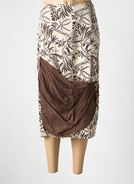 Jupe mi-longue coupe droite marron JAC JAC femme
