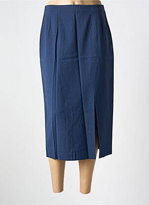 Jupe mi-longue coupe droite bleu PANDOLFI femme