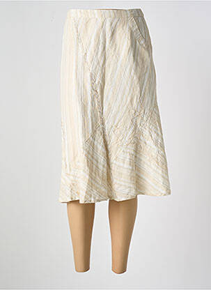 Jupe mi-longue coupe évasée beige JAC JAC femme