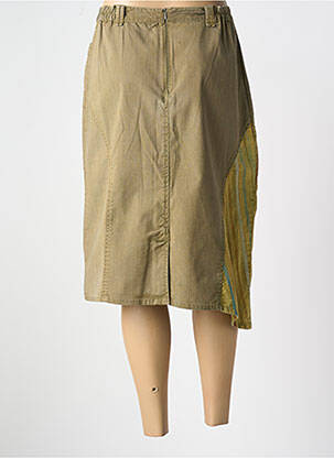 Jupe mi-longue coupe droite vert JAC JAC femme