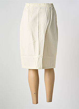 Jupe mi-longue coupe droite beige LES MARINS DE JAC JAC femme