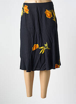 Jupe mi-longue coupe évasée noir GARUDA GARUZO femme