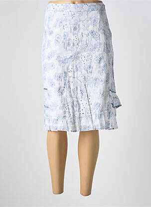 Jupe mi-longue coupe droite bleu JAC JAC femme