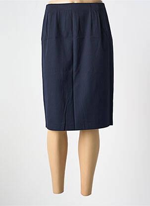 Jupe mi-longue coupe droite bleu PANDOLFI femme