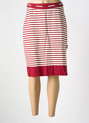 Jupe mi-longue coupe droite rouge LES MARINS DE JAC JAC femme