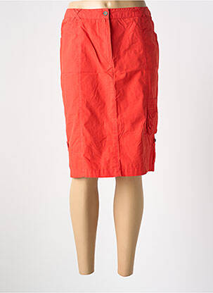 Jupe mi-longue coupe droite rouge JAC JAC femme