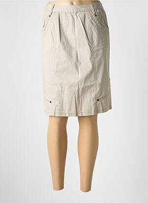 Jupe mi-longue coupe droite beige EVER EASY BY JAC JAC femme