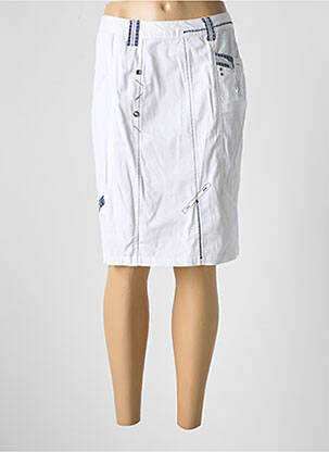 Jupe mi-longue coupe droite blanc LES MARINS DE JAC JAC femme