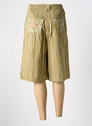 Jupe short tissage popeline vert JAC JAC femme