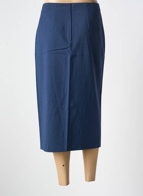 Jupe mi-longue coupe droite bleu PANDOLFI femme